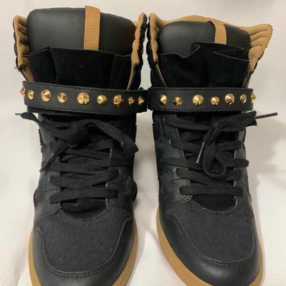 Zara Black Wedge Studded Sneaker - Picture 10 of 11